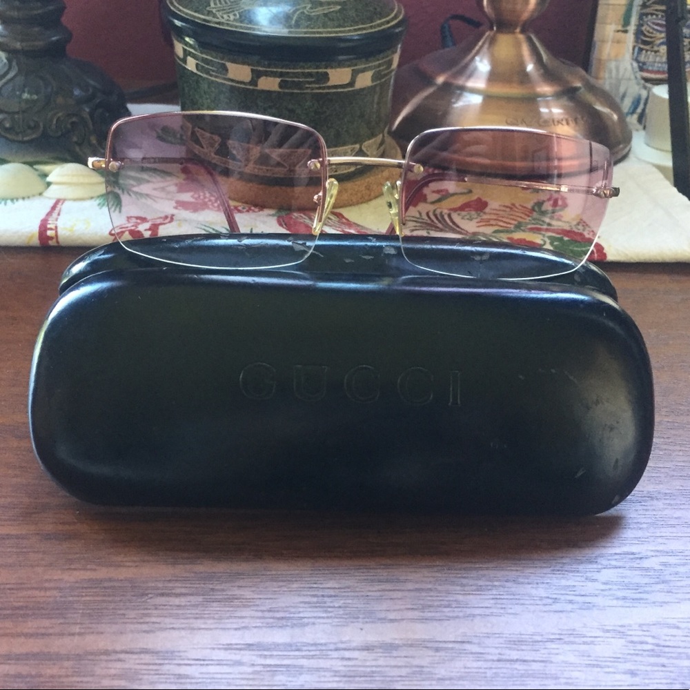 GUCCI pink and gold sunglasses